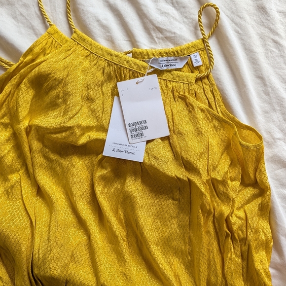 NWT & Other Stories Stockholm Stelier Yellow Rope Strap A-Line Maxi Dress Size 2 - Picture 7 of 8